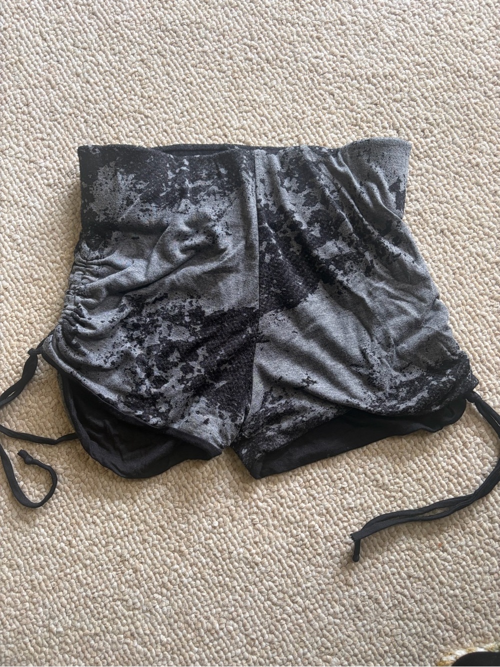LA Boutique Aya Papaya High-Waist Gray Tie-Dye Women’s Shorts